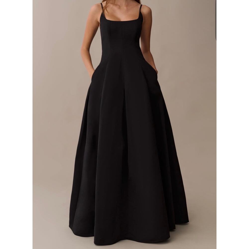 New O.P.T Ziva black gown Dress $322 size 8 - Picture 3 of 7
